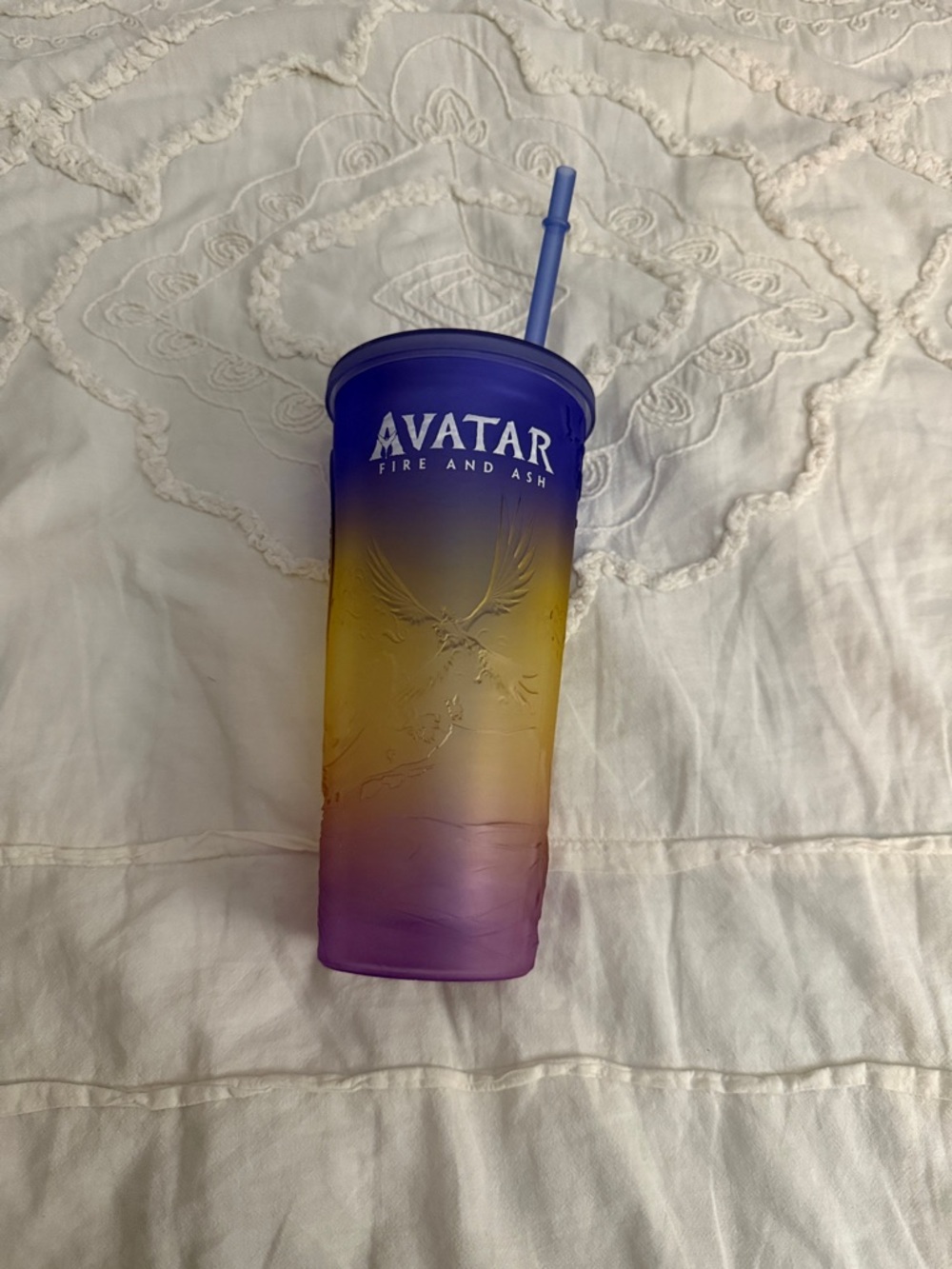 Avatar: Fire and Ash Ombre Reusable Tumbler - Blue, Yellow, Purple